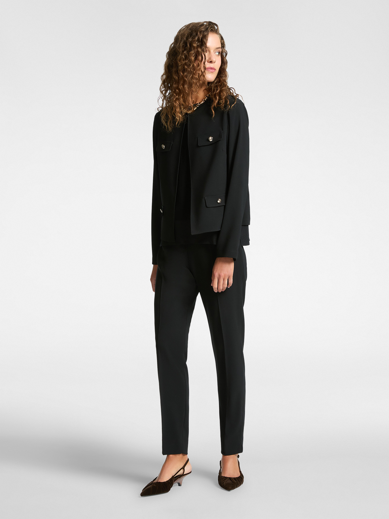 Slim-fit trousers in stretch fabric