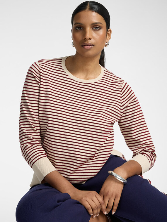 Viscose blend striped sweater