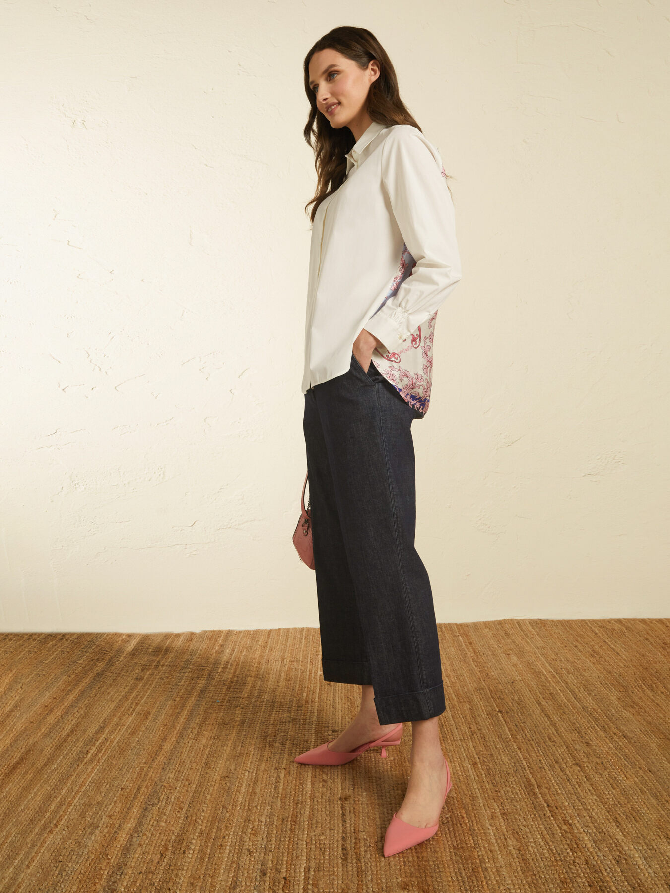 CROPPED-HOSE AUS DENIM image number 0