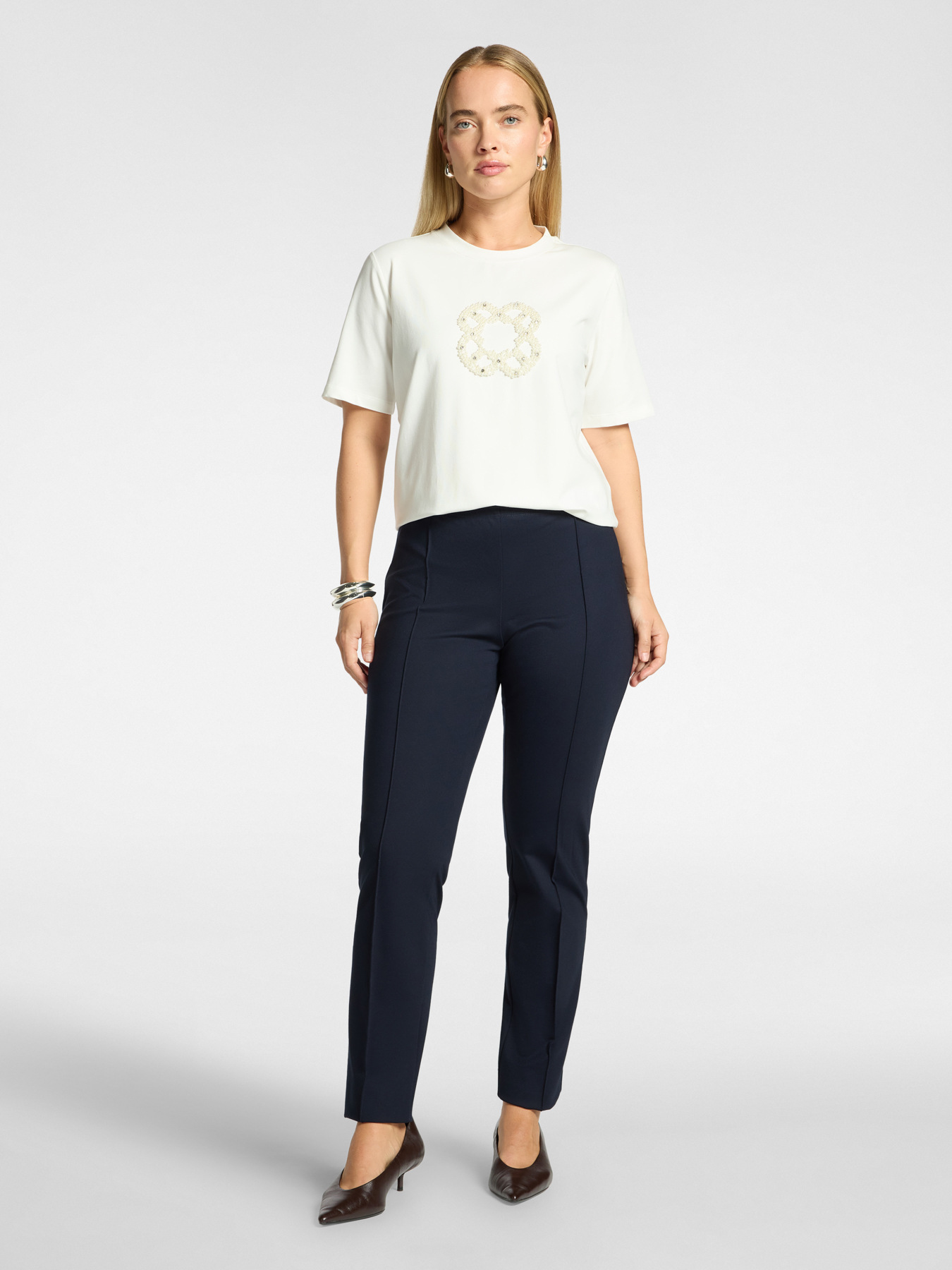 Slim-Fit-Hose aus Milano-Strick image number 0