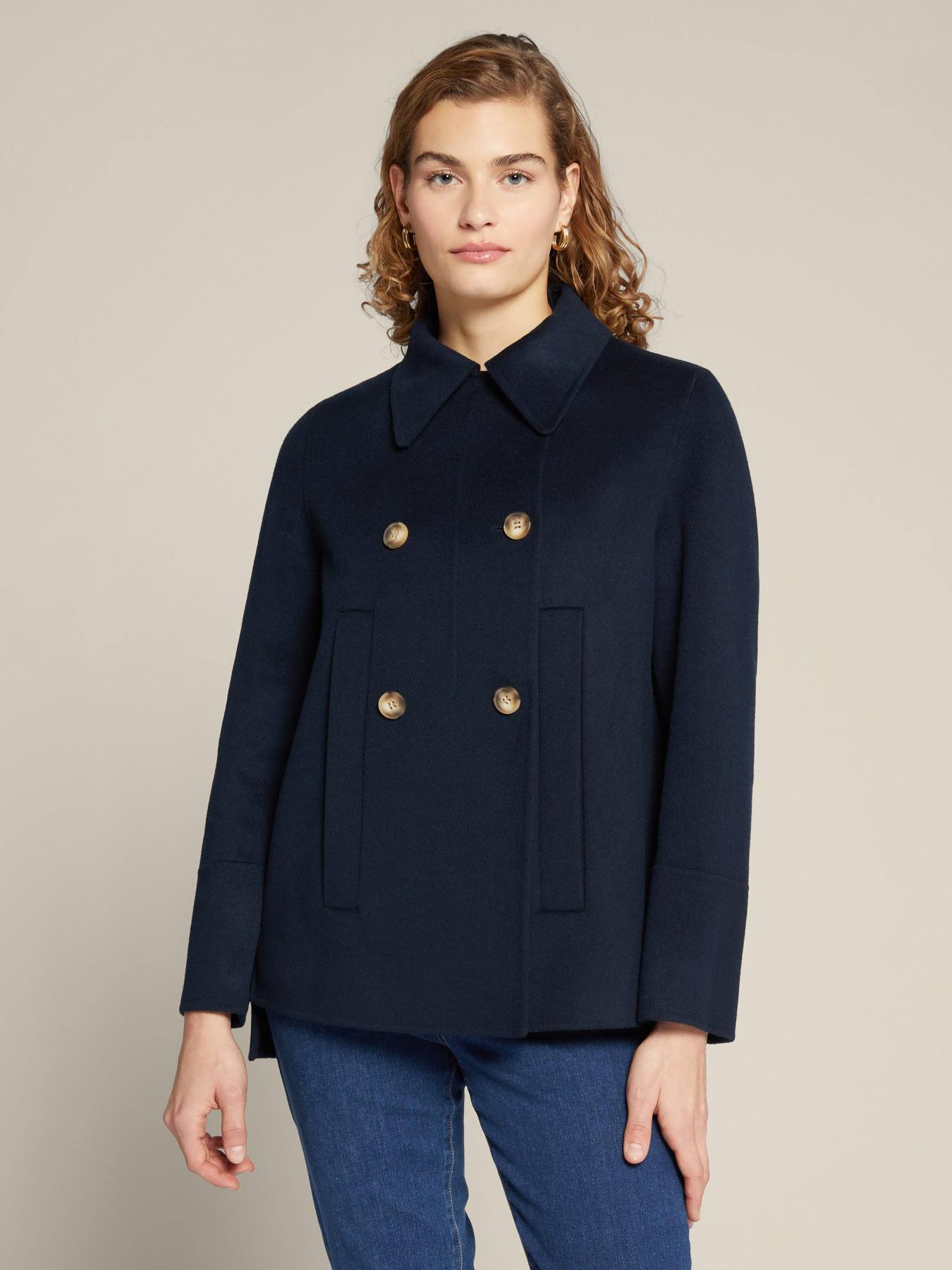 Double fabric pea coat image number 0