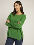 Solid colour sweater in wool and viscose image number 0
