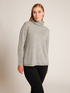 Cashmere blend soft neck sweater with links stitch image number 2