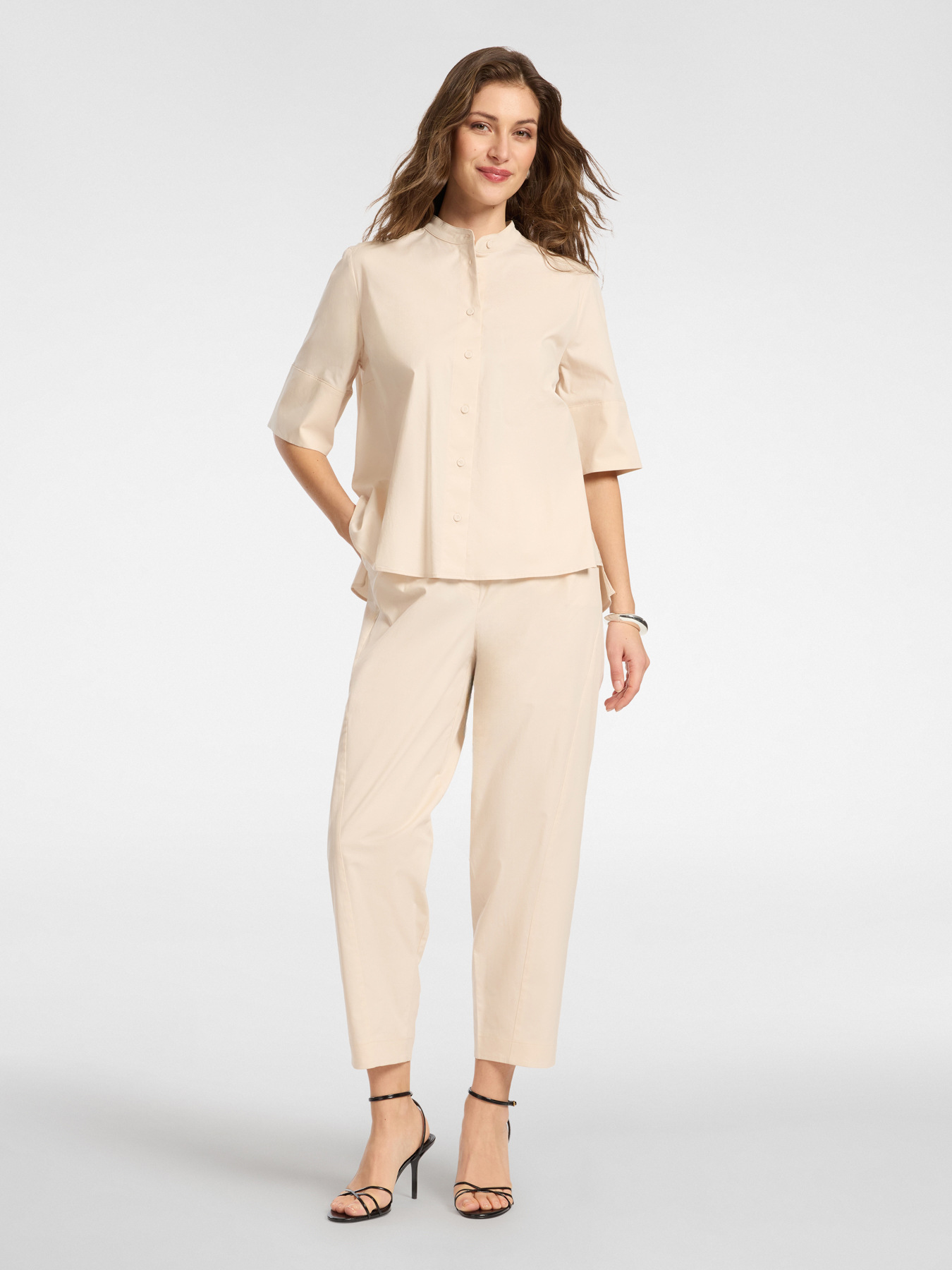 Camicia con collo alla coreana image number 2