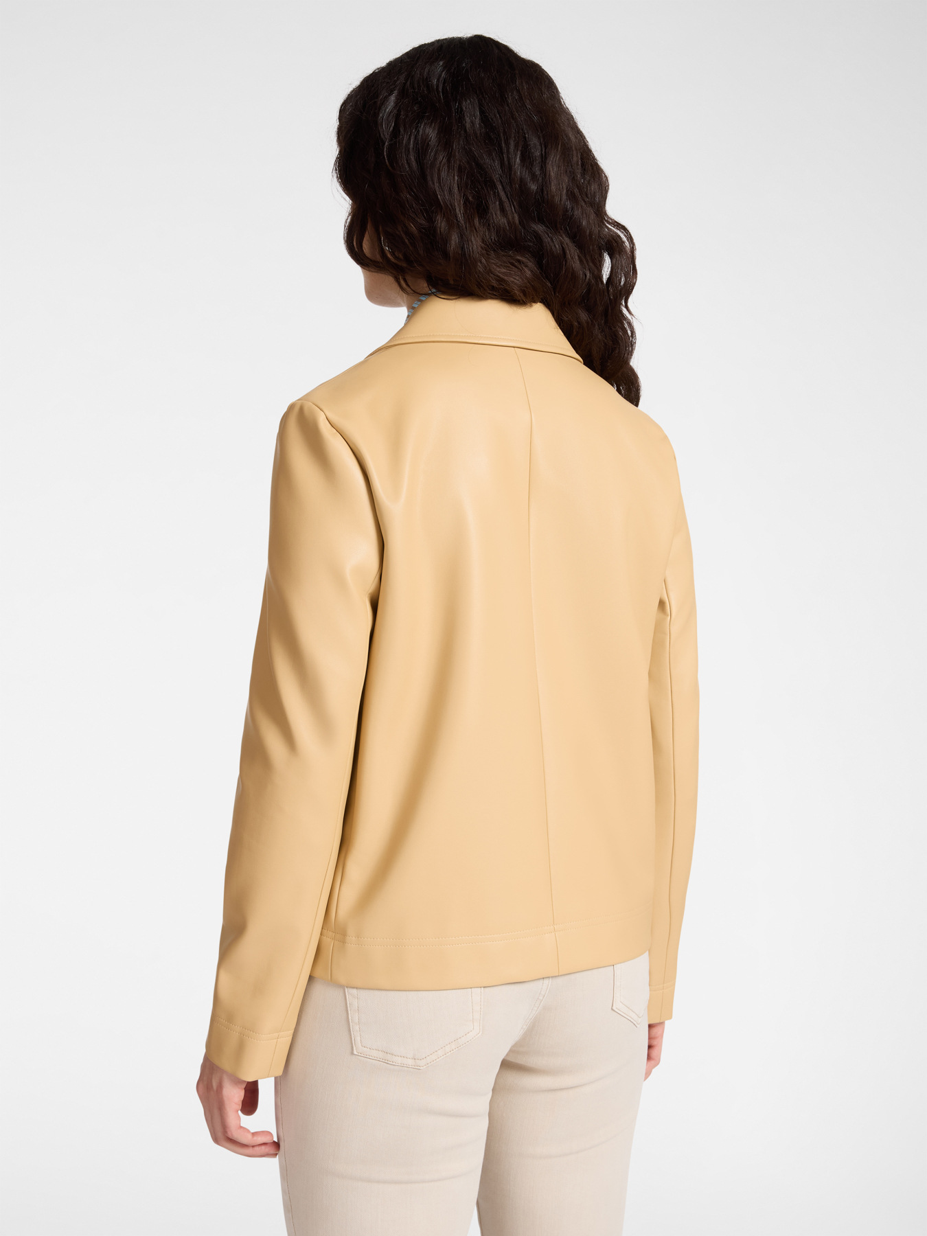 Boxy jacket in coated fabric image number 1