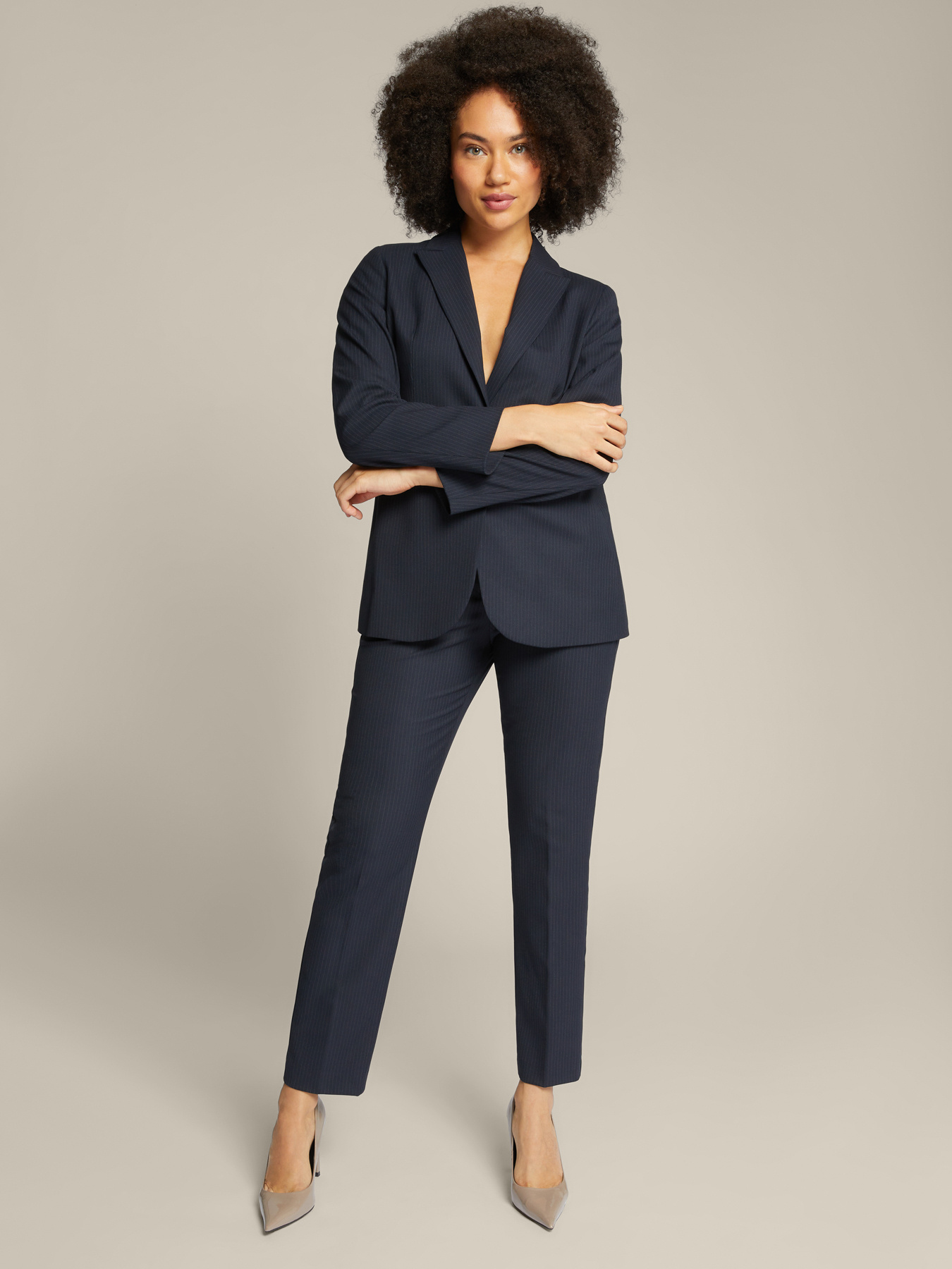 Cal&ccedil;as retas em tecido riscas de giz image number 0