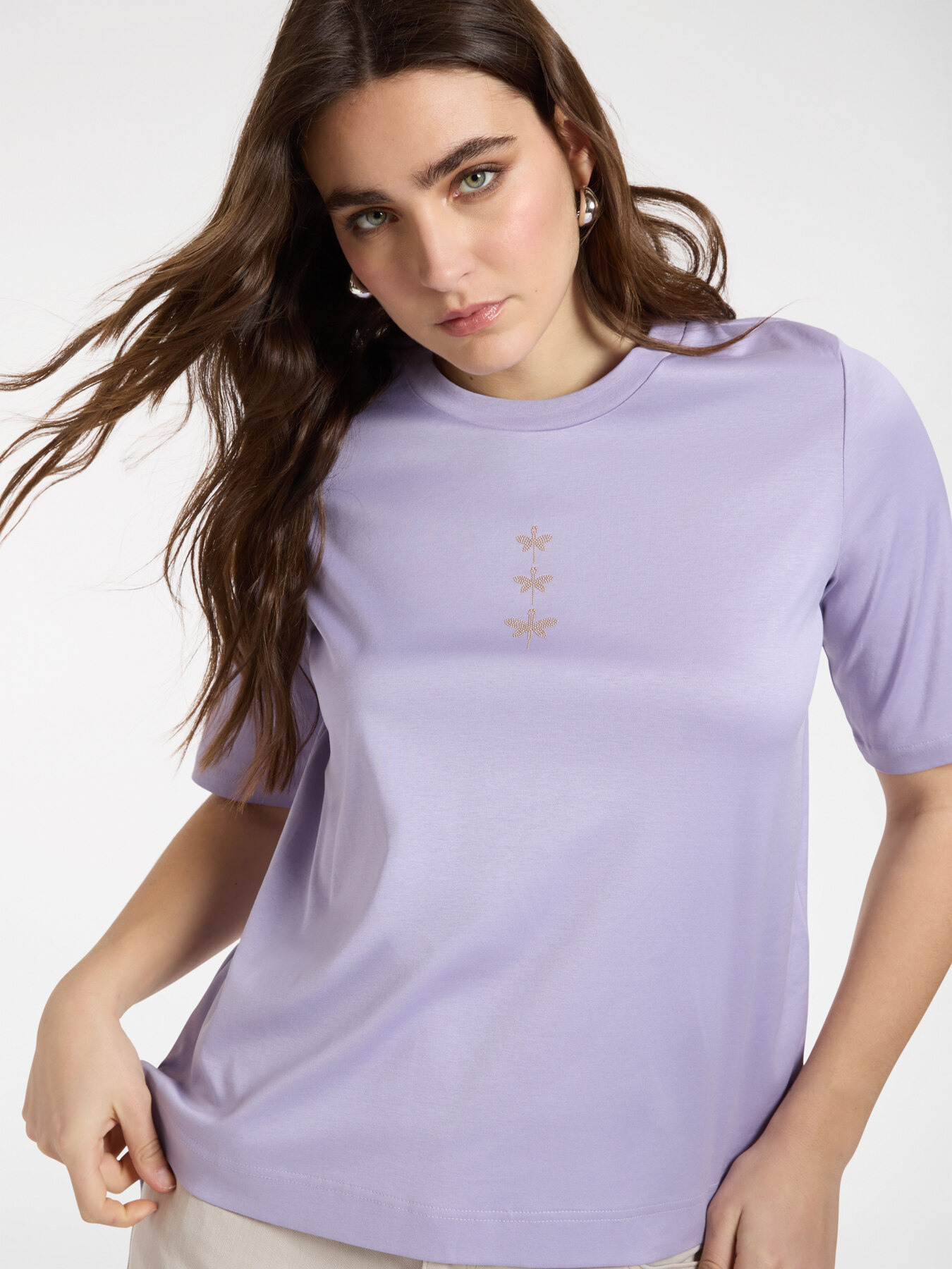 T-shirt in cotone con libellule image number 2