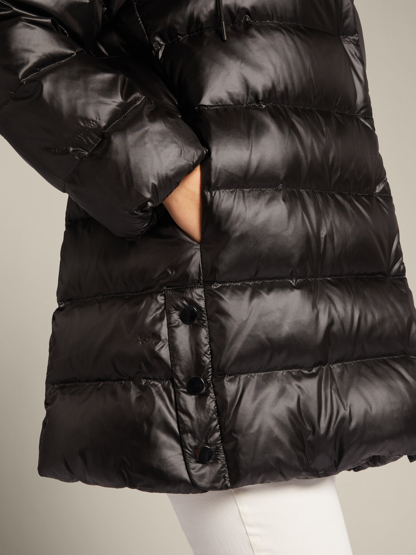 Down jacket with side snap buttons image number 5