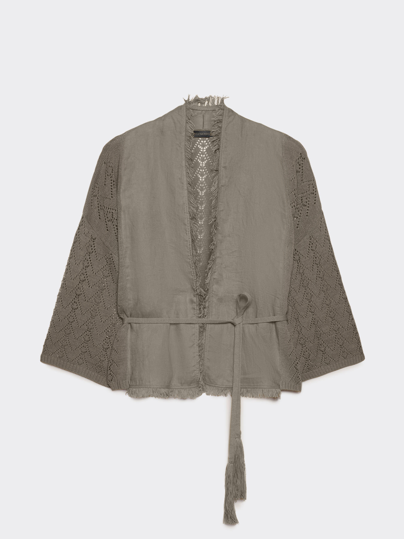 Linen and tricot cardigan image number 5