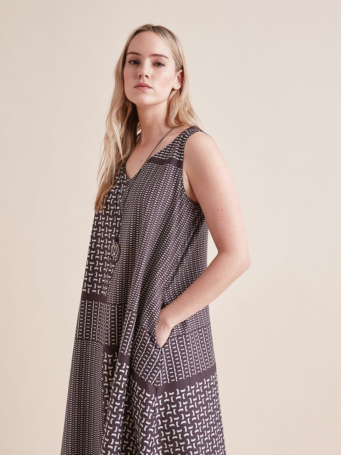 Elenamiro&nbsp;: Robe imprim&eacute;e avec collier_5