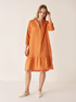 Linen dress with ruffle image number 0