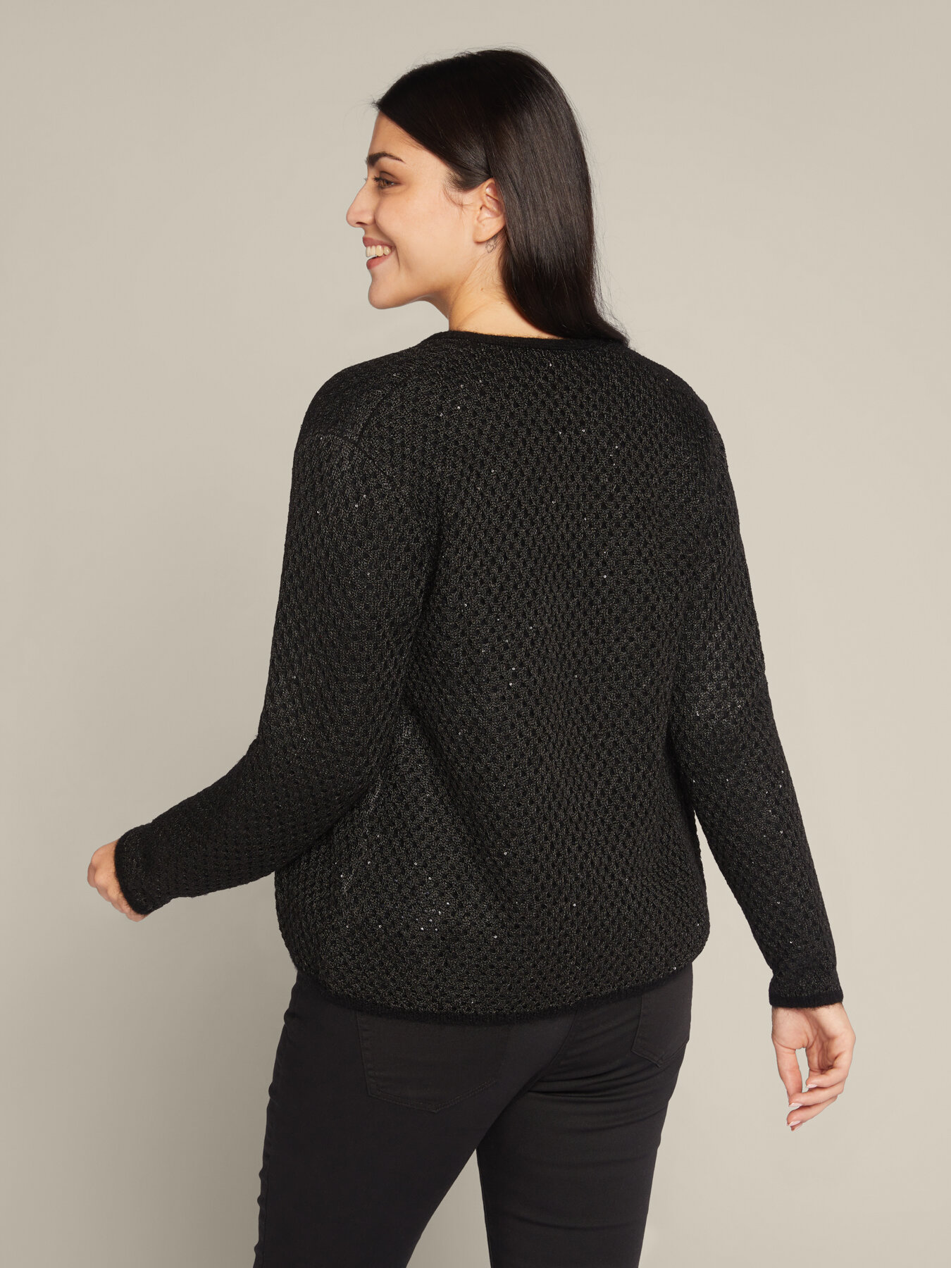 Cardigan court en mohair à paillettes image number 1