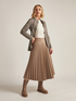 Faux leather pleated skirt image number 0