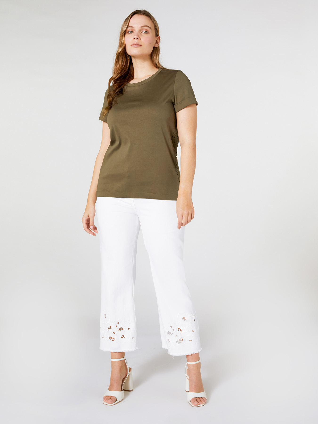 T-shirt with Broderie Anglaise back image number 0