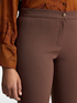 Slim-fit trousers in cotton-blend cr&ecirc;pe image number 3