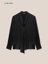 Blusa de raso ECOVERO™ con lazo image number 4