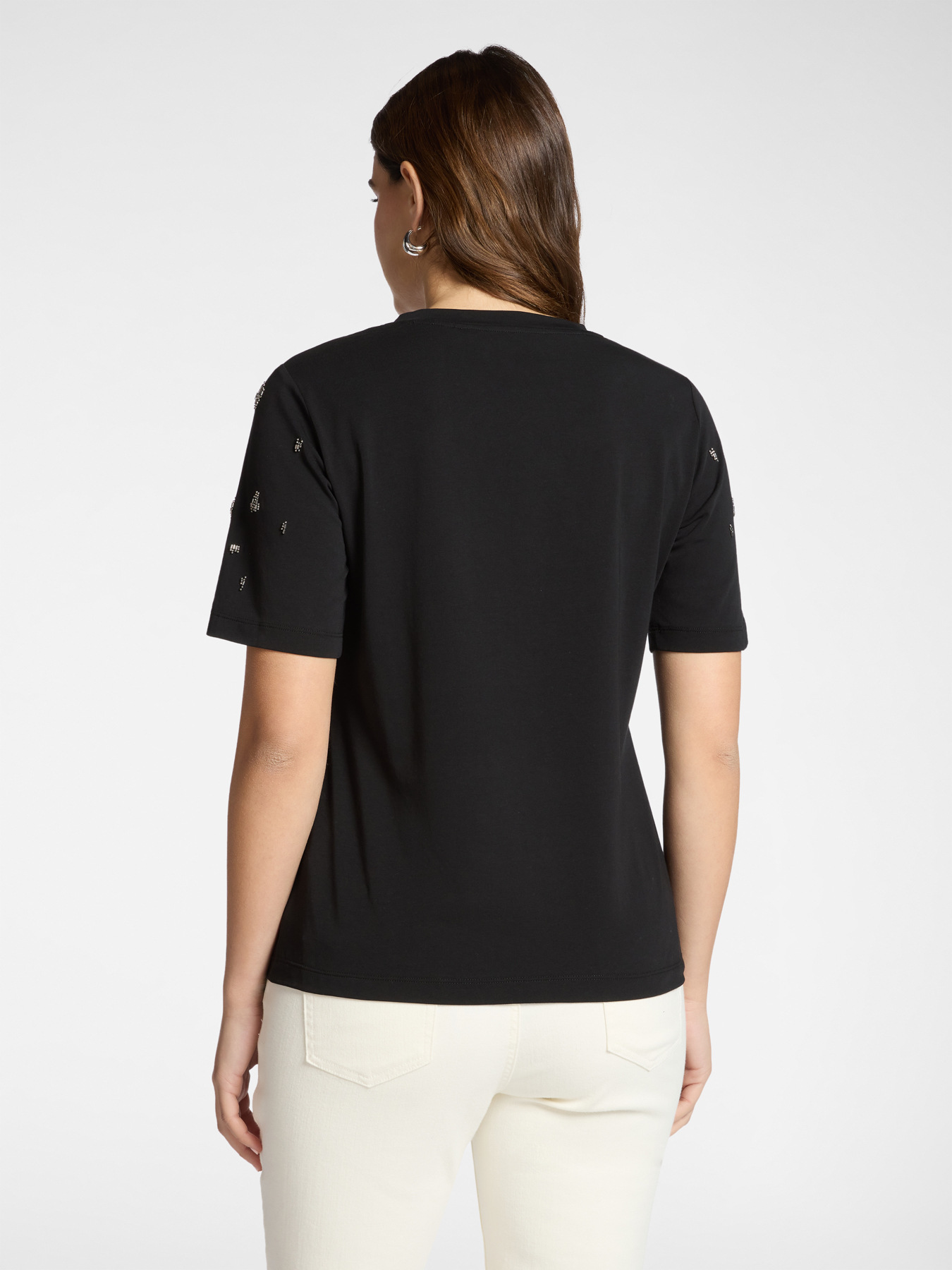 T-shirt in cotone con ricamo image number 1