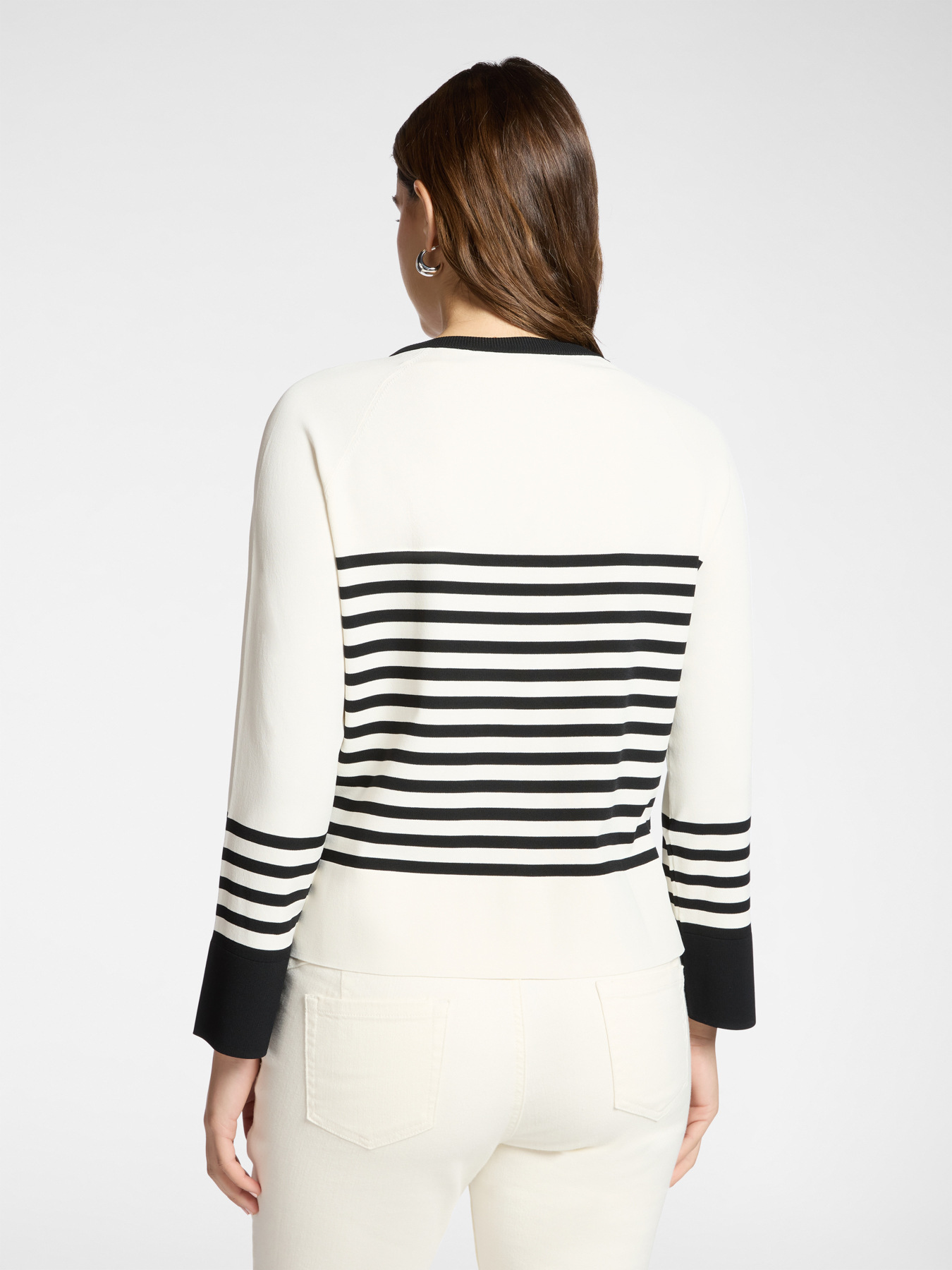 Striped viscose blend cardigan image number 1