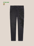 Black sustainable cotton embroidered Skinny jeans image number 4