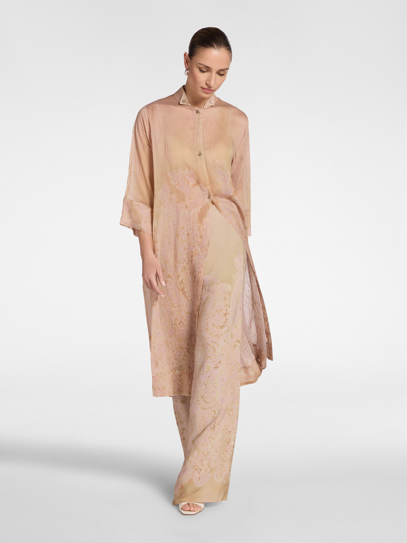 Printed straight-leg trousers image number 0