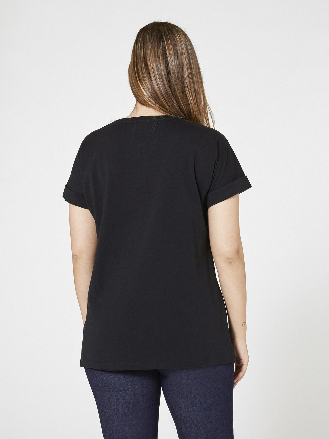 T-shirt con fiore in cristalli image number 2