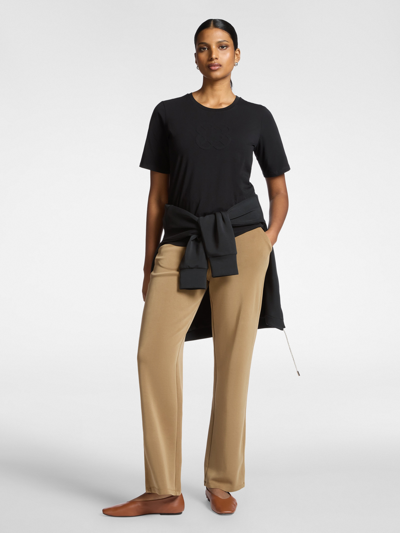 Pantalon palazzo en scuba image number 0