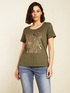 T-shirt with leaf print image number 0