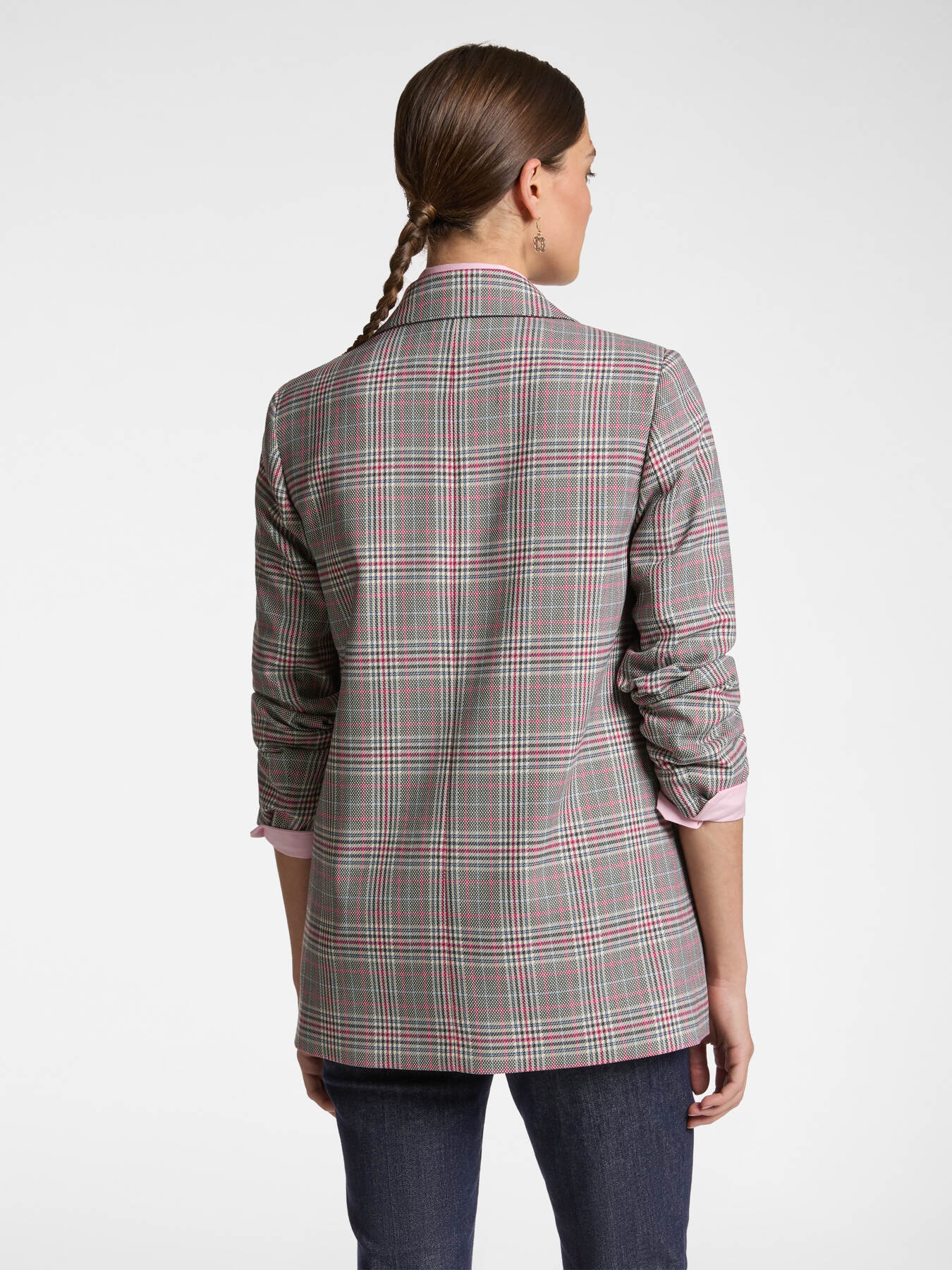 Double-breasted glen plaid blazer image number 1