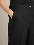 Long straight-leg trousers made of pure linen image number 3