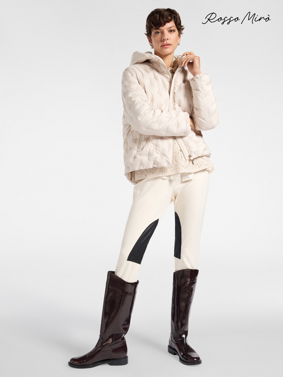 Slim trousers with contrasting insert