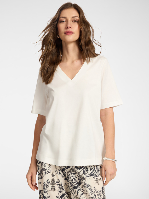 Camiseta de algod&oacute;n con cuello en V