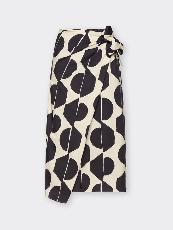 Printed sarong skirt