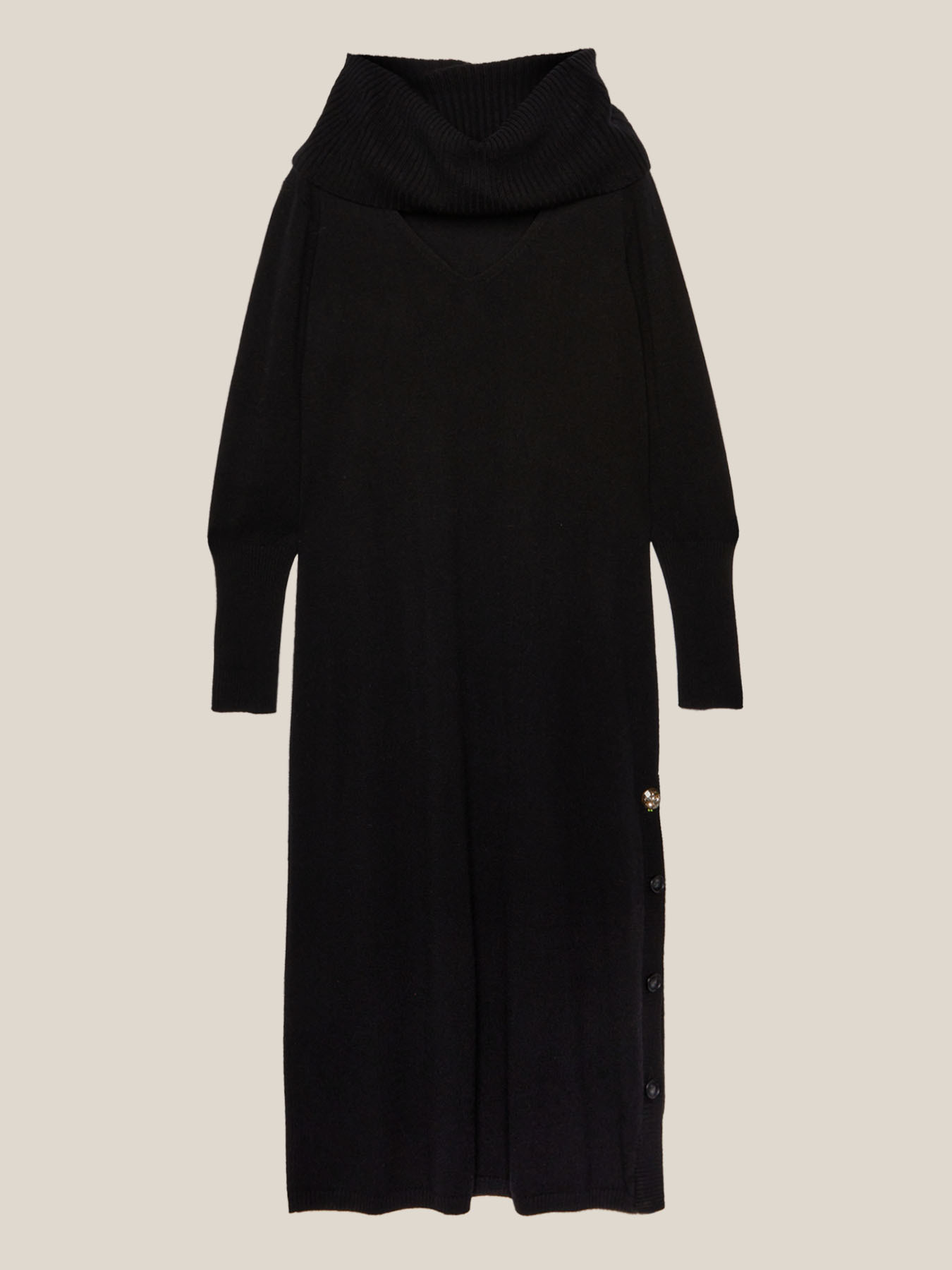 Abito in tricot con bottoni laterali image number 4