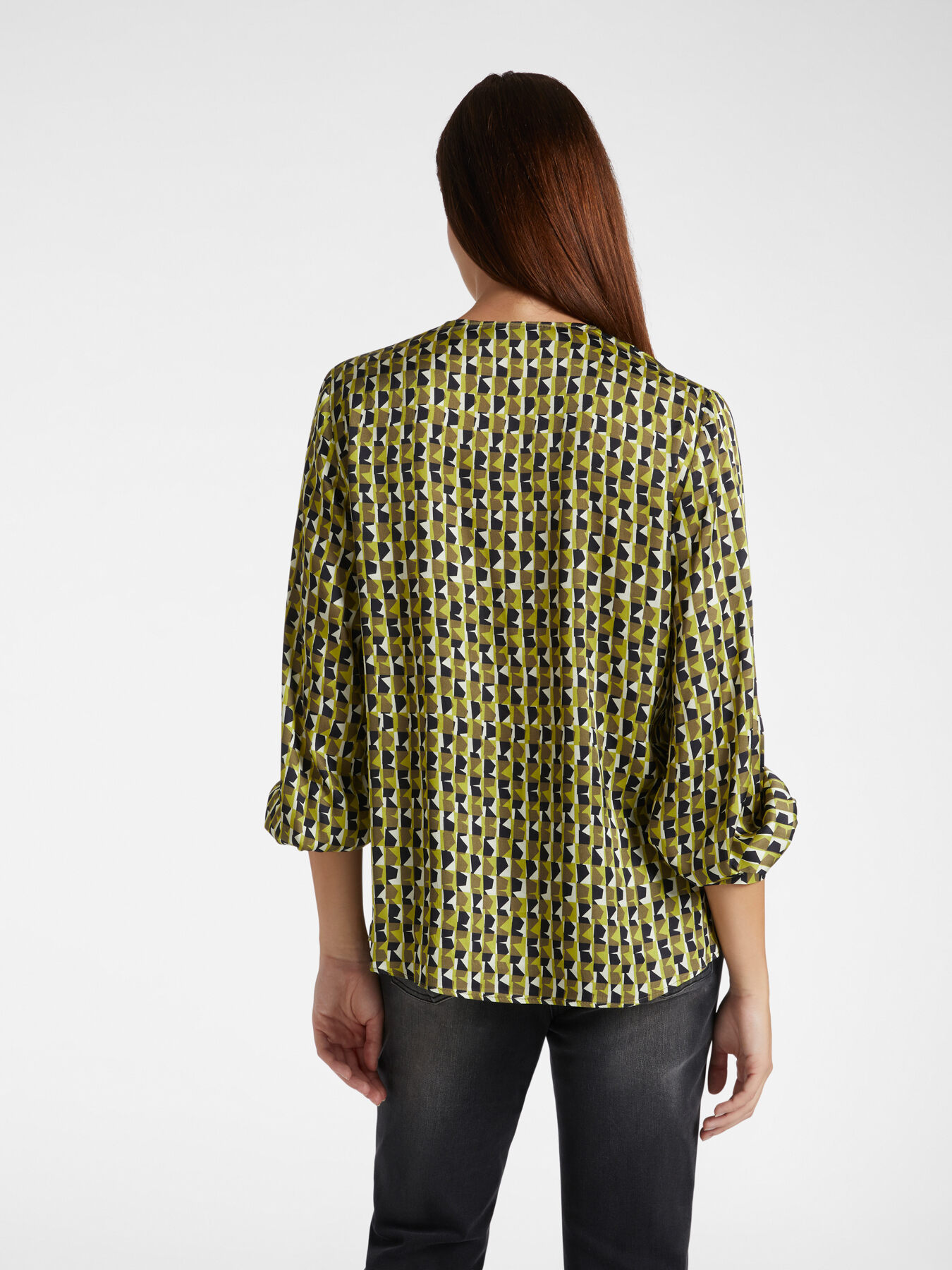 Blouse with optical print image number 1