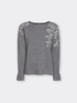 Pull en pure laine avec broderie florale image number 4
