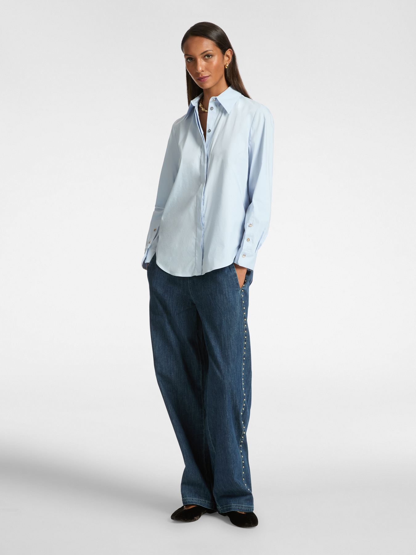 Loose poplin shirt image number 0