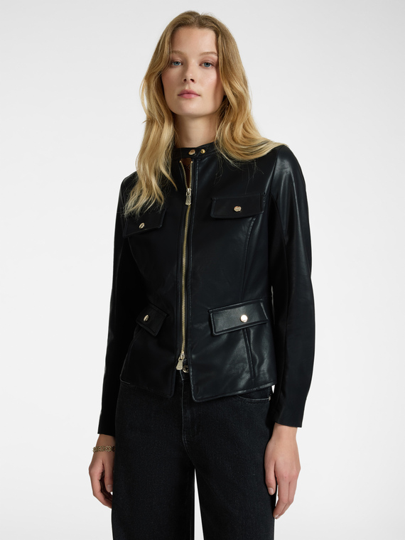 Biker jacket with pockets
