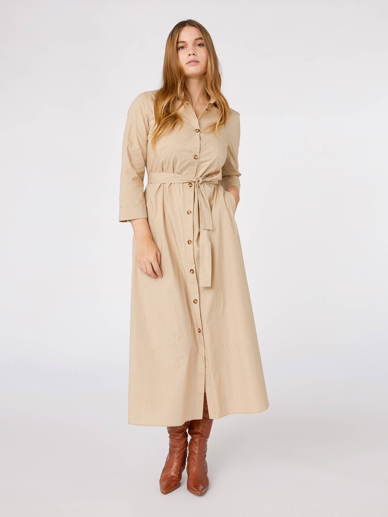 Robe chemisier en toile de coton image number 0