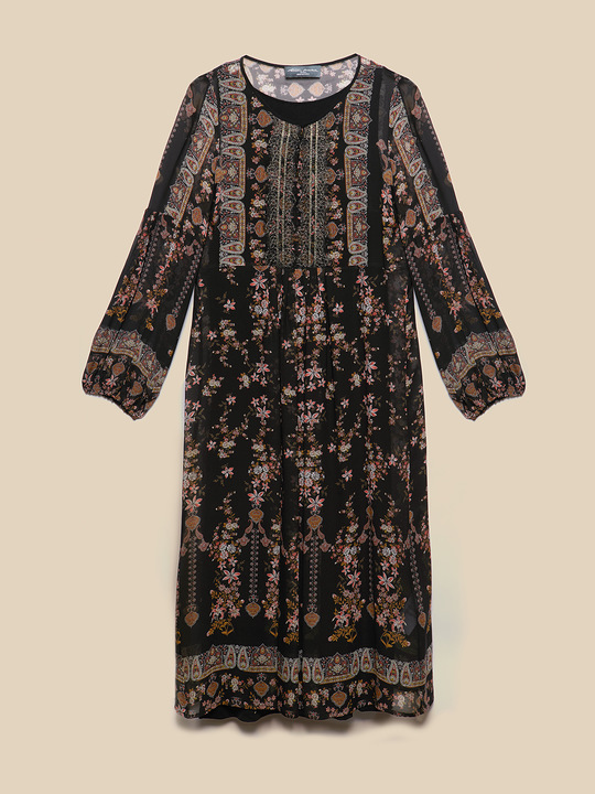 Elenamiro: Abito lungo stampato Nero_1