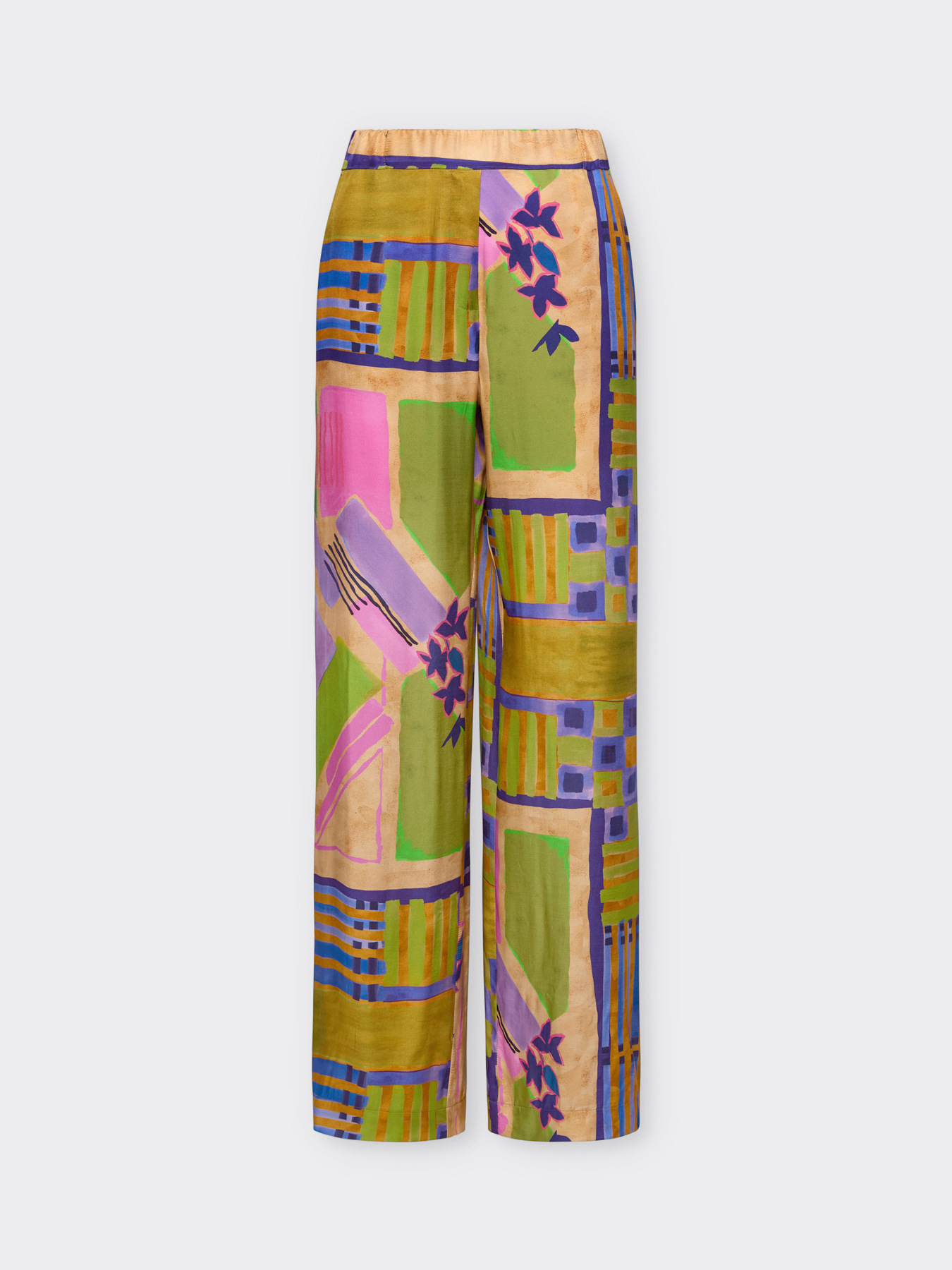 Straight printed trousers image number 4