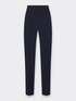 Slim-fit trousers in cotton-blend cr&ecirc;pe image number 4