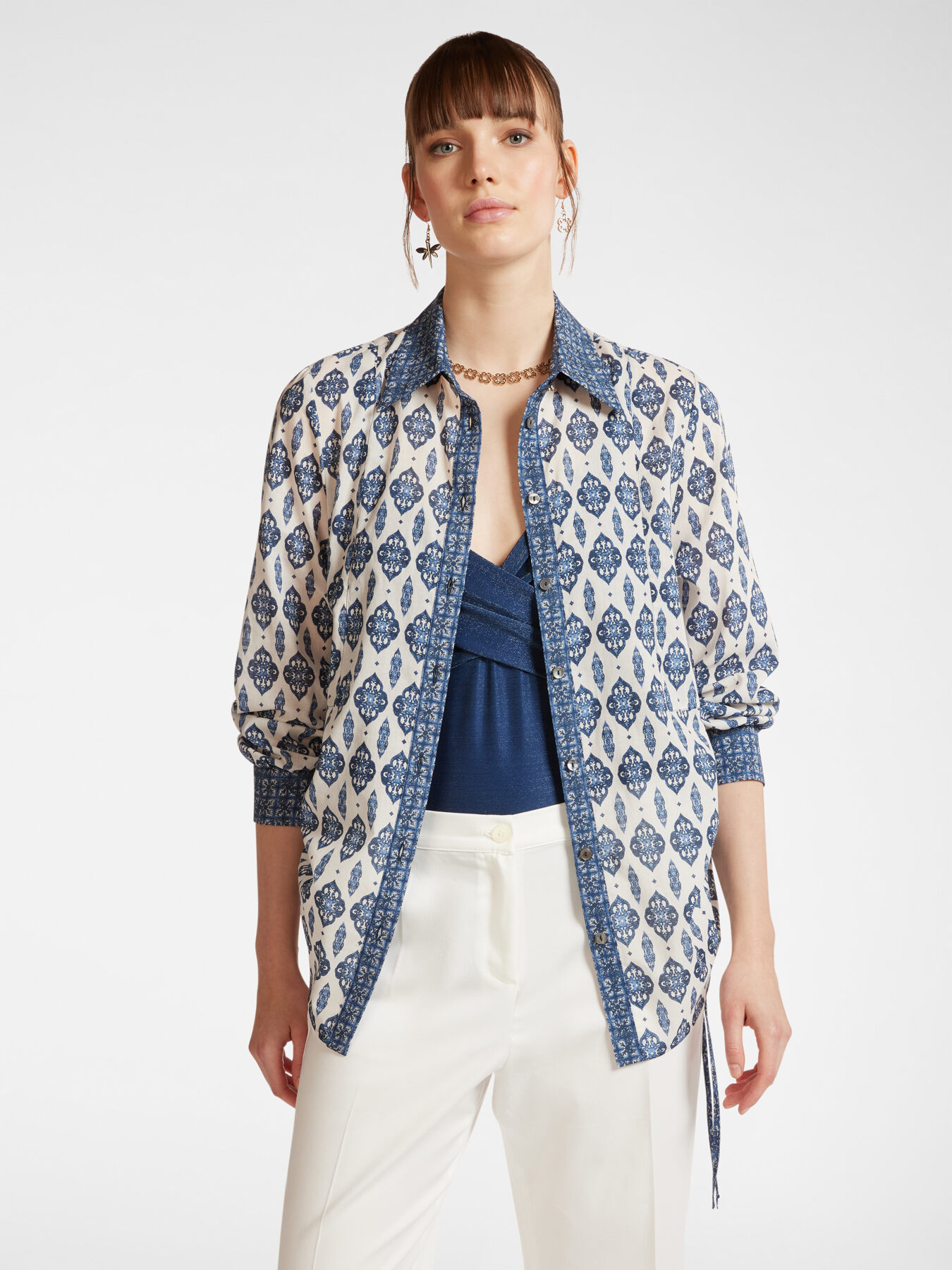 Shirt with ethnic print image number 0