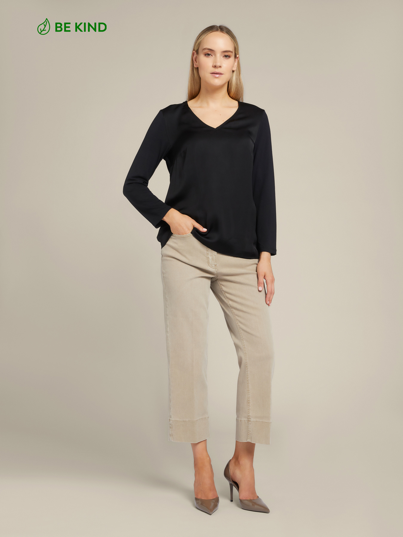 T-Shirt aus zwei Bio-Viskose-Stoffen image number 0