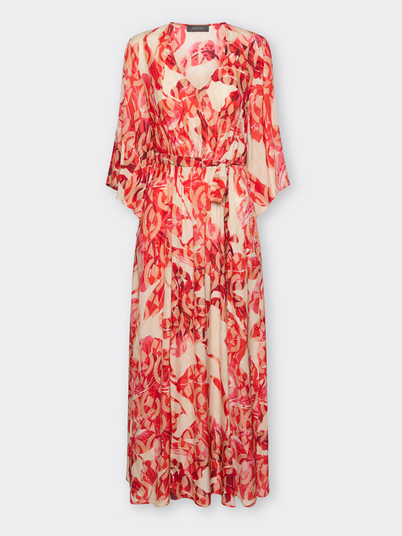 Langes bedrucktes Kleid