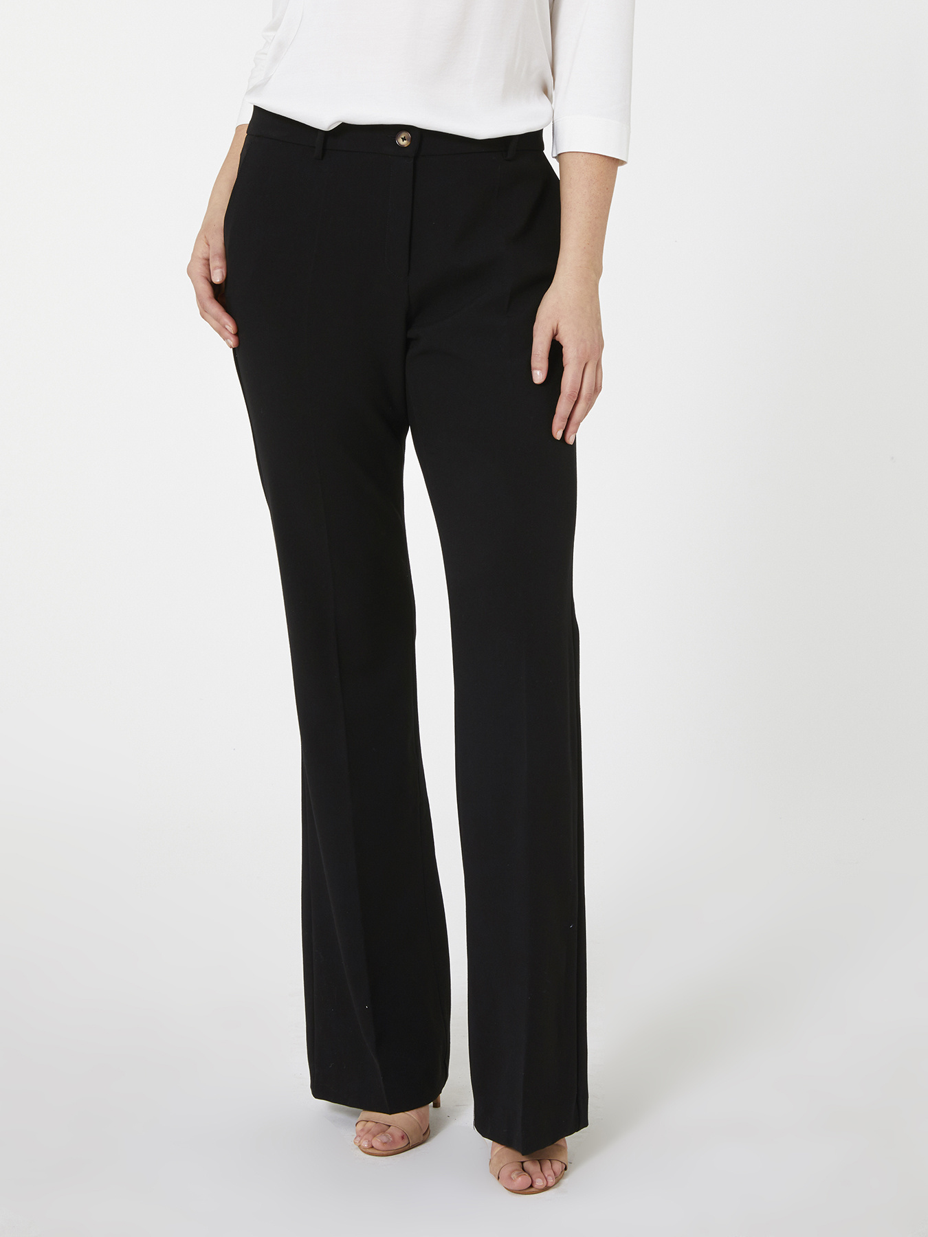 Pantalon flare en tissu peign&eacute; image number 2