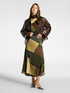 Flared skirt in printed satin image number 0