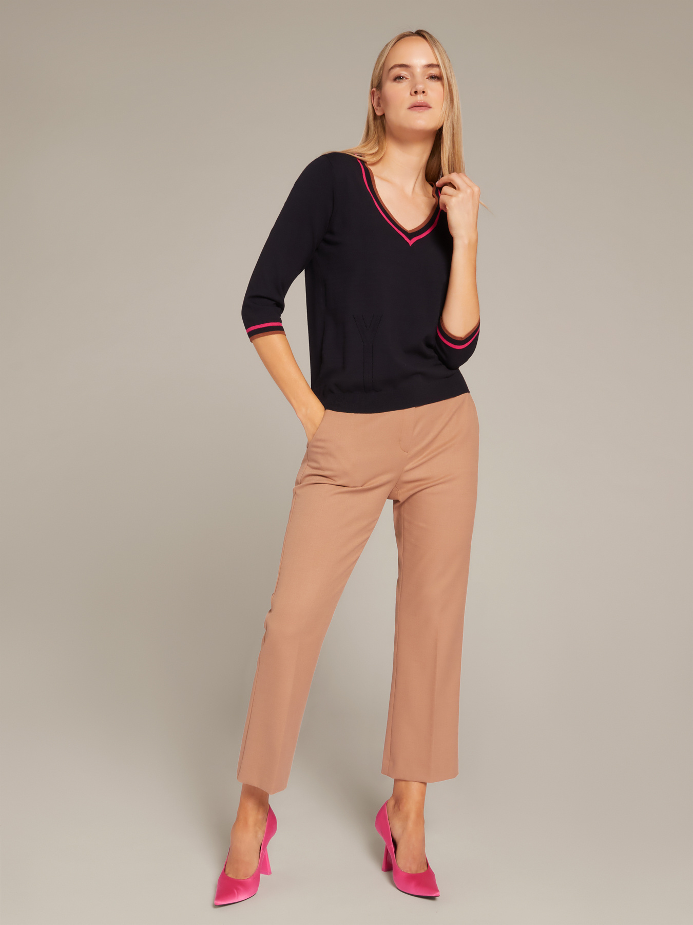 Camisola com bordas às riscas image number 3