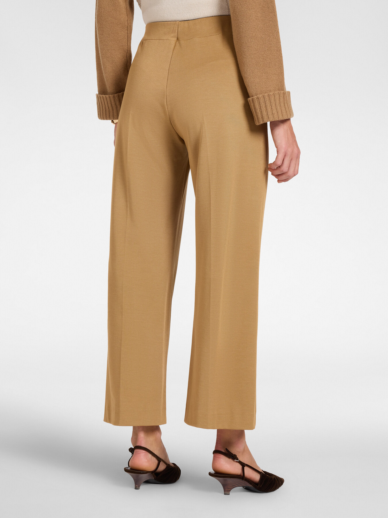 Viscose blend jersey trousers image number 1