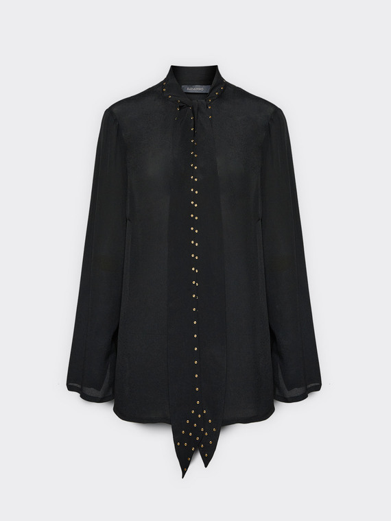 Blouse en viscose avec n&oelig;ud