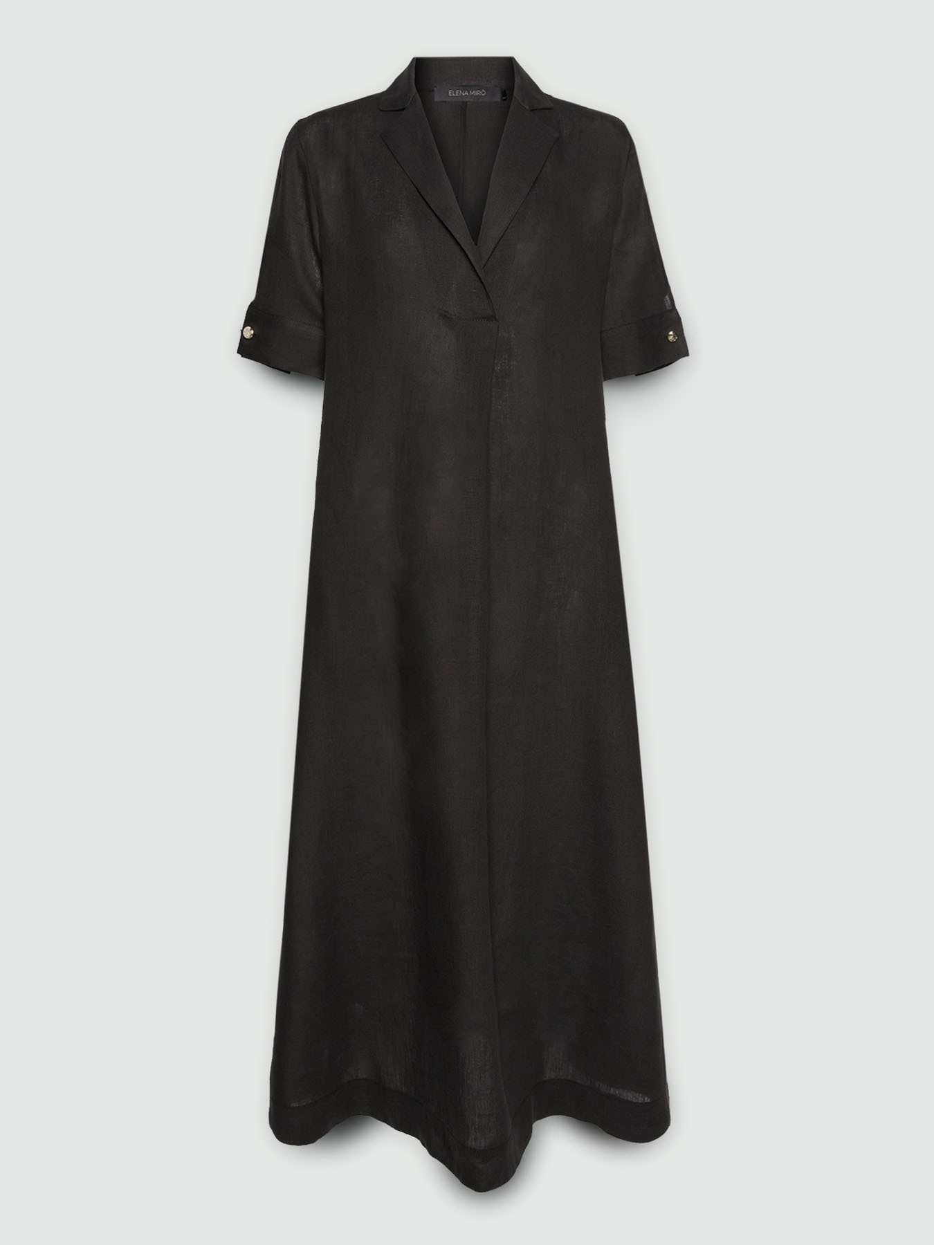 Vestido acampanado de lino image number 4